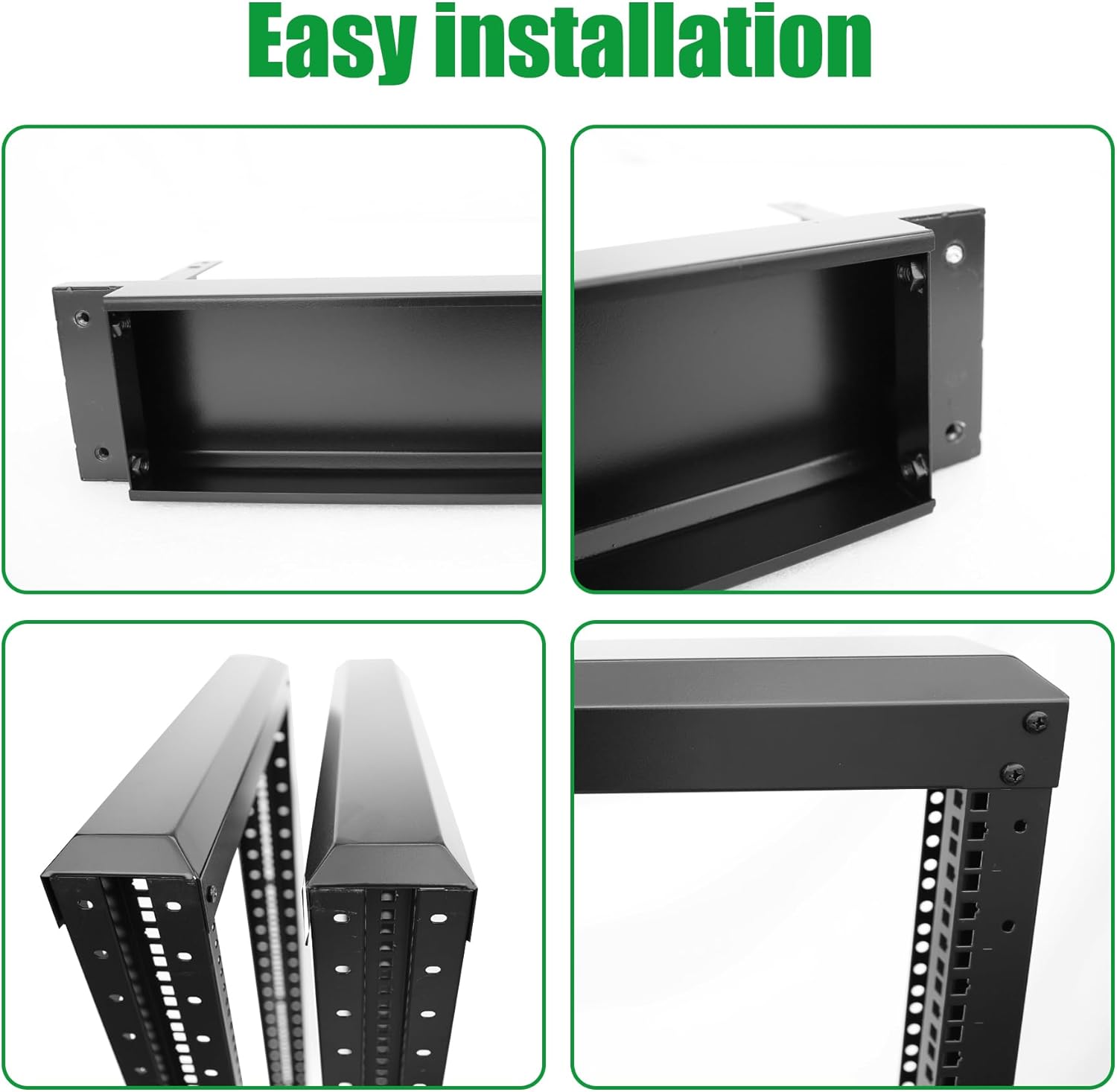 15U Server Rack/4-Post 19in Network Rack/Open Frame Rack with Wheels, Heavy-Duty Frame Cabinet/Adjustable Depth 15.75-13.75in GLOBALRACK(4POST-600-15U)