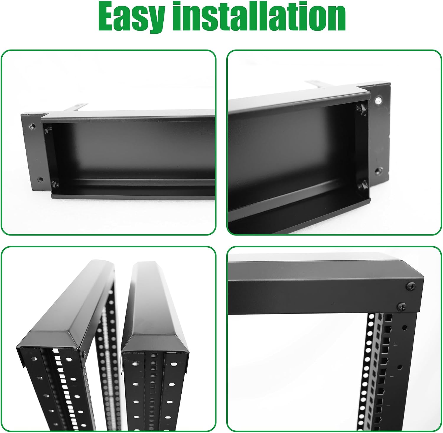 42U Server Rack/4-Post 19in Network Rack/Open Frame Rack with Wheels, Heavy-Duty Frame Cabinet/Adjustable Depth 15.75-13.75in GLOBALRACK，(4POST-600-42U)