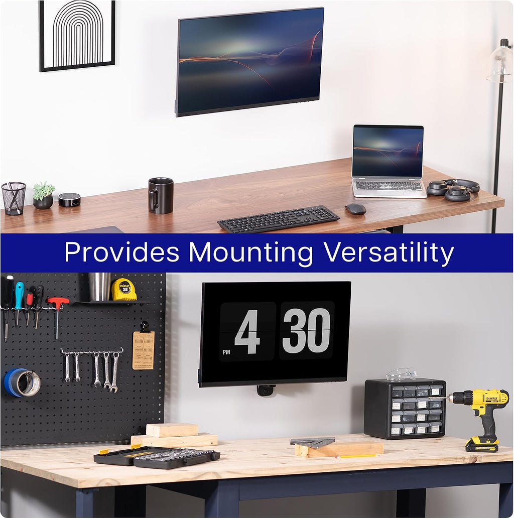 VIVO Height Adjustable Pneumatic Arm Single Monitor Wall Mount, Full Motion Articulating, Fits 17 to 32 inch Screen, Black, MOUNT-V001A (Pack of 5)