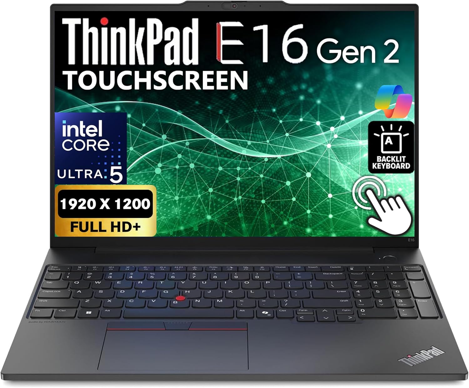 Lenovo ThinkPad E16 Gen 2 Touchscreen 16' FHD+ Display, Intel Ultra 5 125U, 32GB DDR5 RAM, 1TB SSD PCIe, FP, Backlit Keyboard, WiFi 6E + BT, RJ-45, HD Webcam, Win 11 Pro, AI Business Laptop - Black