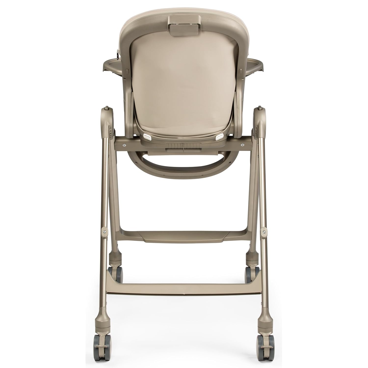 Peg Perego Living, Grow with Baby Folding High Chair & Recliner, Height Adjustable, Quick Clean & Easy Push Wheels for Babies & Toddlers, Made in Italy, Space Sand
