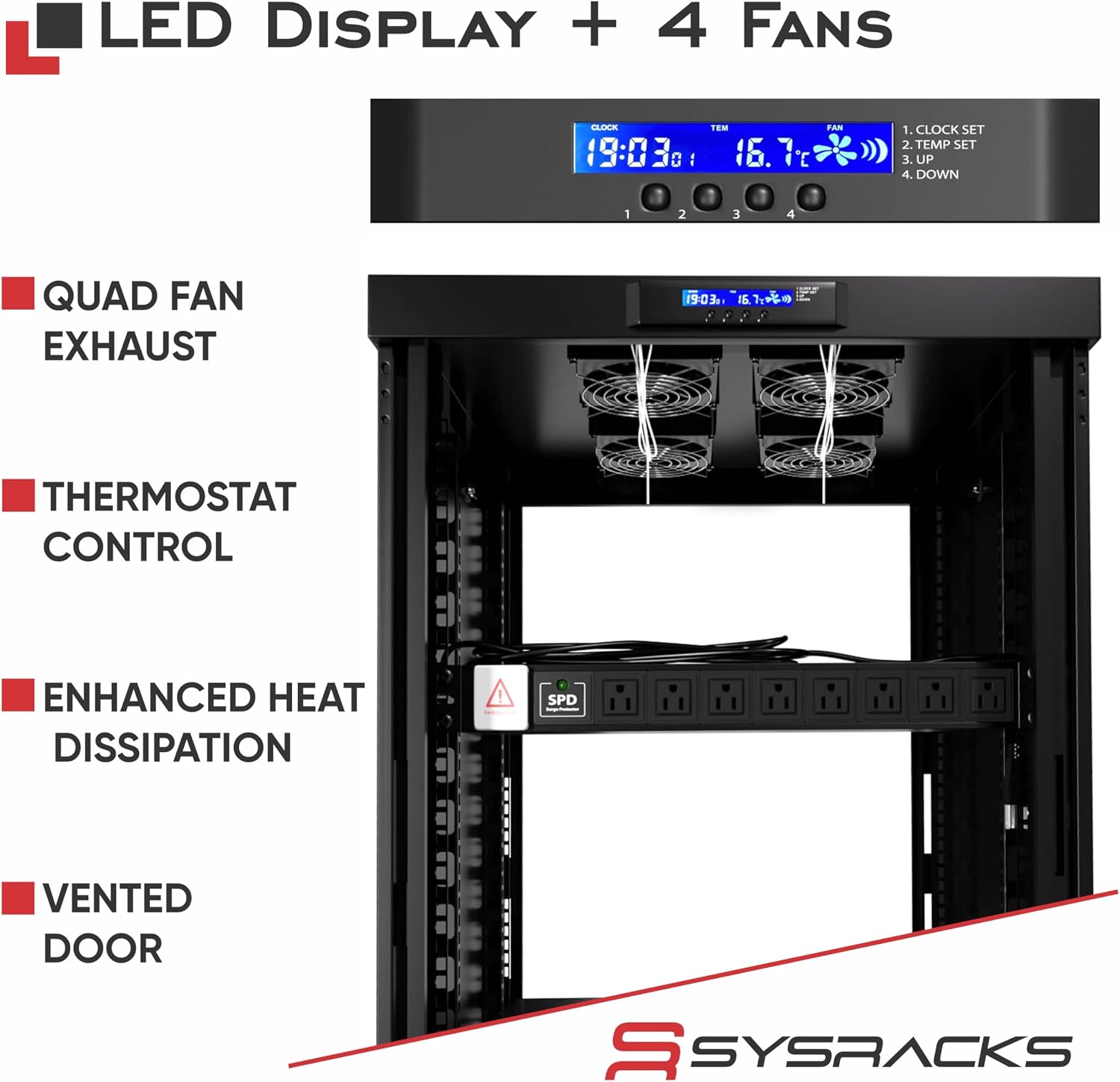 27U Home Server Rack Cabinet – 19' Floor Standing Network Rack, 39' Deep Homelab Rack with Locking Glass Door, Cooling Fans, PDU & Shelf for NAS, Router, Switch and AV Equipment