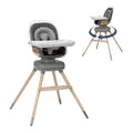 Maxi-Cosi Kiskadee 360 Rotating High Chair, 7 Modes, Infant to 5 Years up to 50 lbs, ClipQuik Magnetic Clip, 3-Position Tray, Washable Pad, Infant Recline, Booster Seat, Child Stool, Onyx Heritage