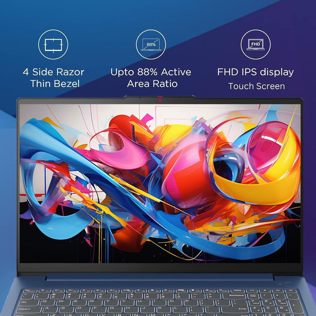Lenovo IdeaPad 3 Laptop, 15.6' FHD Touchscreen, Intel Core i5-1155G7, 24GB RAM, 512GB SSD, Webcam, HDMI, Wi-Fi 6, Windows 11 Home, Blue