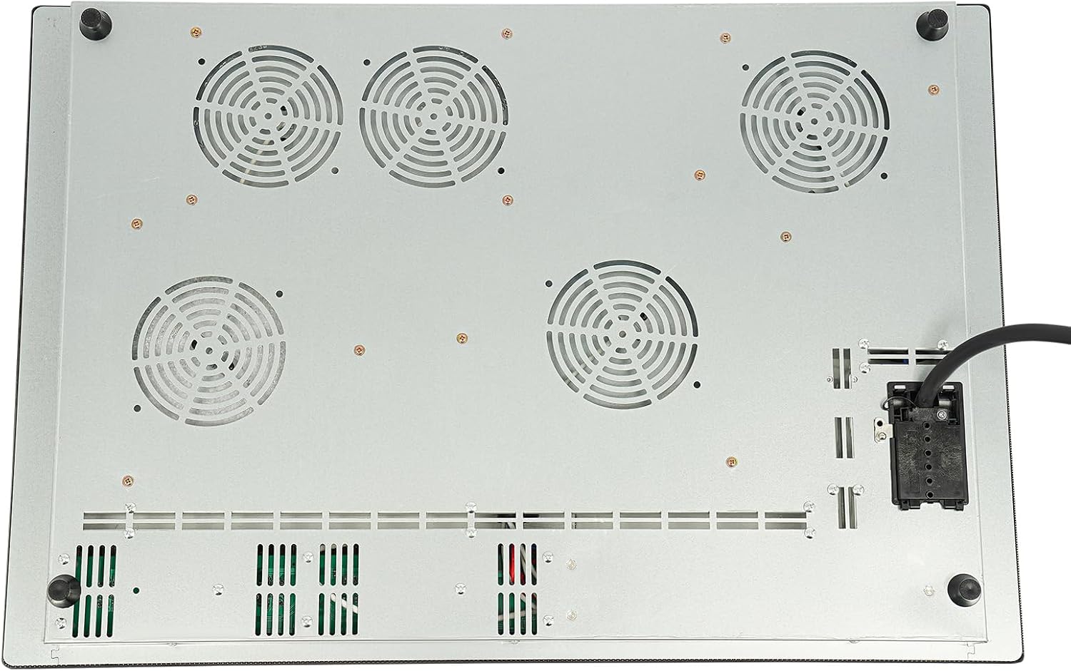 Electric Cooktop, 4 Burner 3700W Built-in Stovetop, Electric Stove Top with Timer, 5 Heating Level, Kid Safety Lock, 110V Hard Wire, No Plug