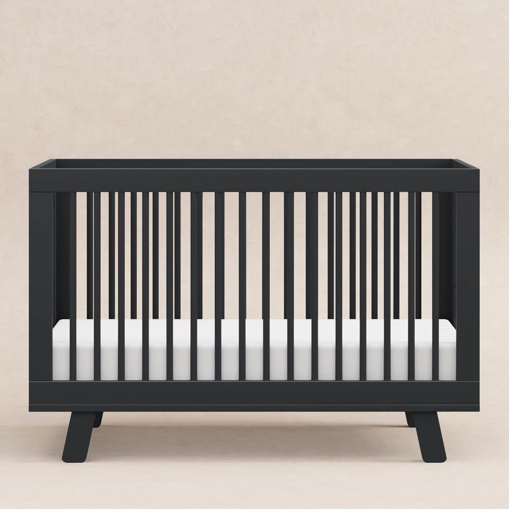 Babyletto Hudson 3-in-1 Convertible Baby Crib - GREENGUARD Gold Certified Convertible Crib to Toddler Bed & Daybed - Wooden Baby Bed with 4 Adjustable Mattress Heights - Easy to Assemble - Black