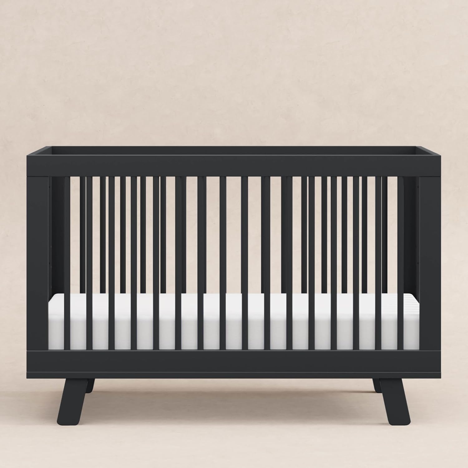 Babyletto Hudson 3-in-1 Convertible Baby Crib - GREENGUARD Gold Certified Convertible Crib to Toddler Bed & Daybed - Wooden Baby Bed with 4 Adjustable Mattress Heights - Easy to Assemble - Black