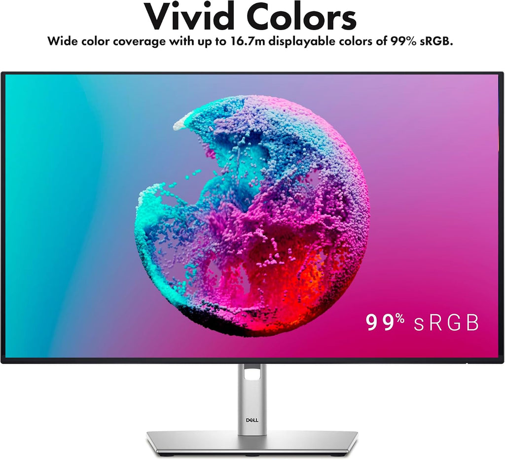 Dell P2725H 27″ Full HD (1920×1080) IPS LED 100Hz Monitor | Comfortview Plus, Height-Adjustable, Anti-Glare Display + USB-C Cable + Cleaning Kit