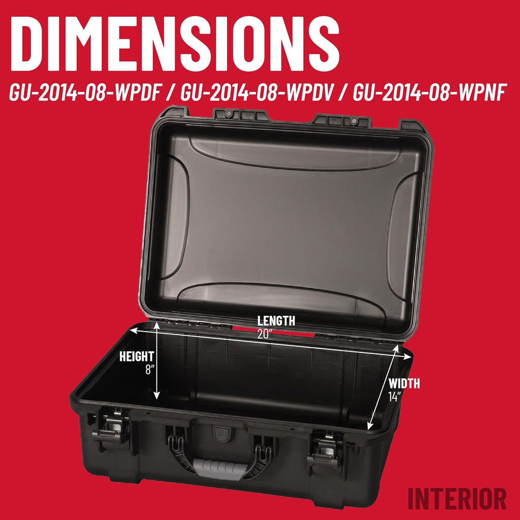 Gator Cases Titan Series Waterproof Utility/Equipment Case, Empty Shell - No Foam 20' x 14' x 8' (GU-2014-08-WPNF)