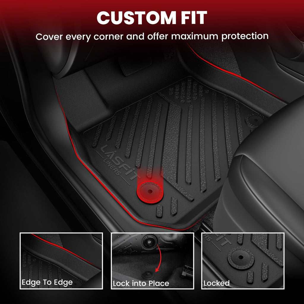 LASFIT Floor Mats & Cargo Mat for Nissan Sentra 2022-2025, Custom Fit TPE All Weather Easy Clean Durable No-Curling Floor Liners for Sentra 2025 2024 2023 2022 Car Mats & Trunk Mat, Black