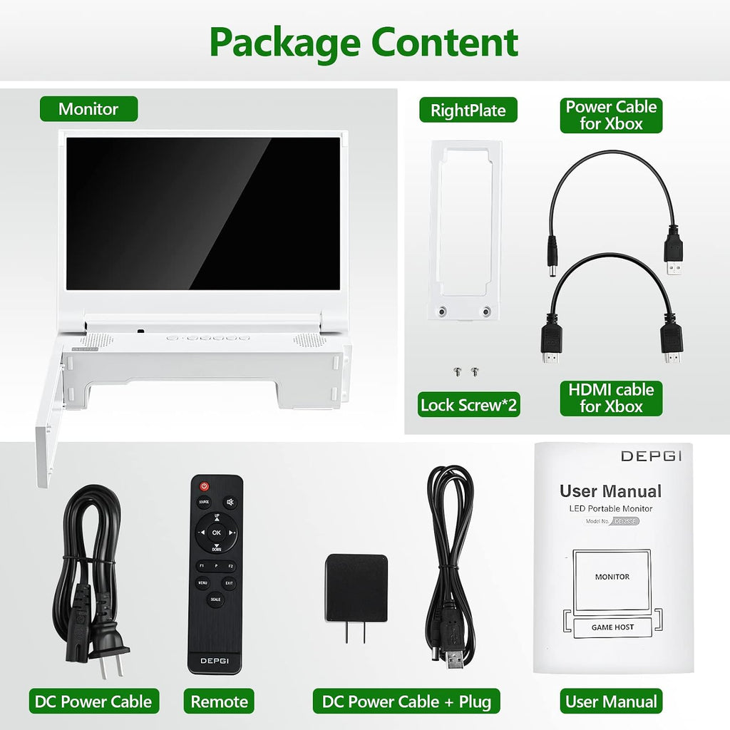 DEPGI 12.5' Portable Gaming Monitor for Xbox Series S (not Included), 1080P Full HD Display with IPS Screen Dual HDMI 2, Support HDR Freesync 3 Game Modes, for Travel Outdoor Indoor Use