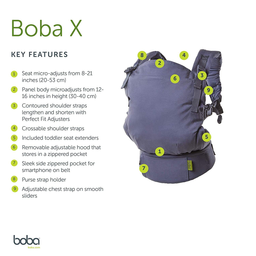 Boba X Baby Carrier - Newborn to Toddler Adjustable, 2-in-1 Convertible Front and Backpack Carrier 7 to 45 lbs, Ergonomic Baby Carrier with Crossable Straps (Call of the Mountains)