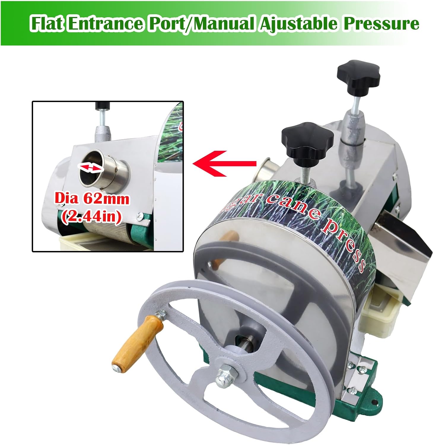 Commercial Manual Sugar Cane Ginger Press Juicer with Knives Wooden Case