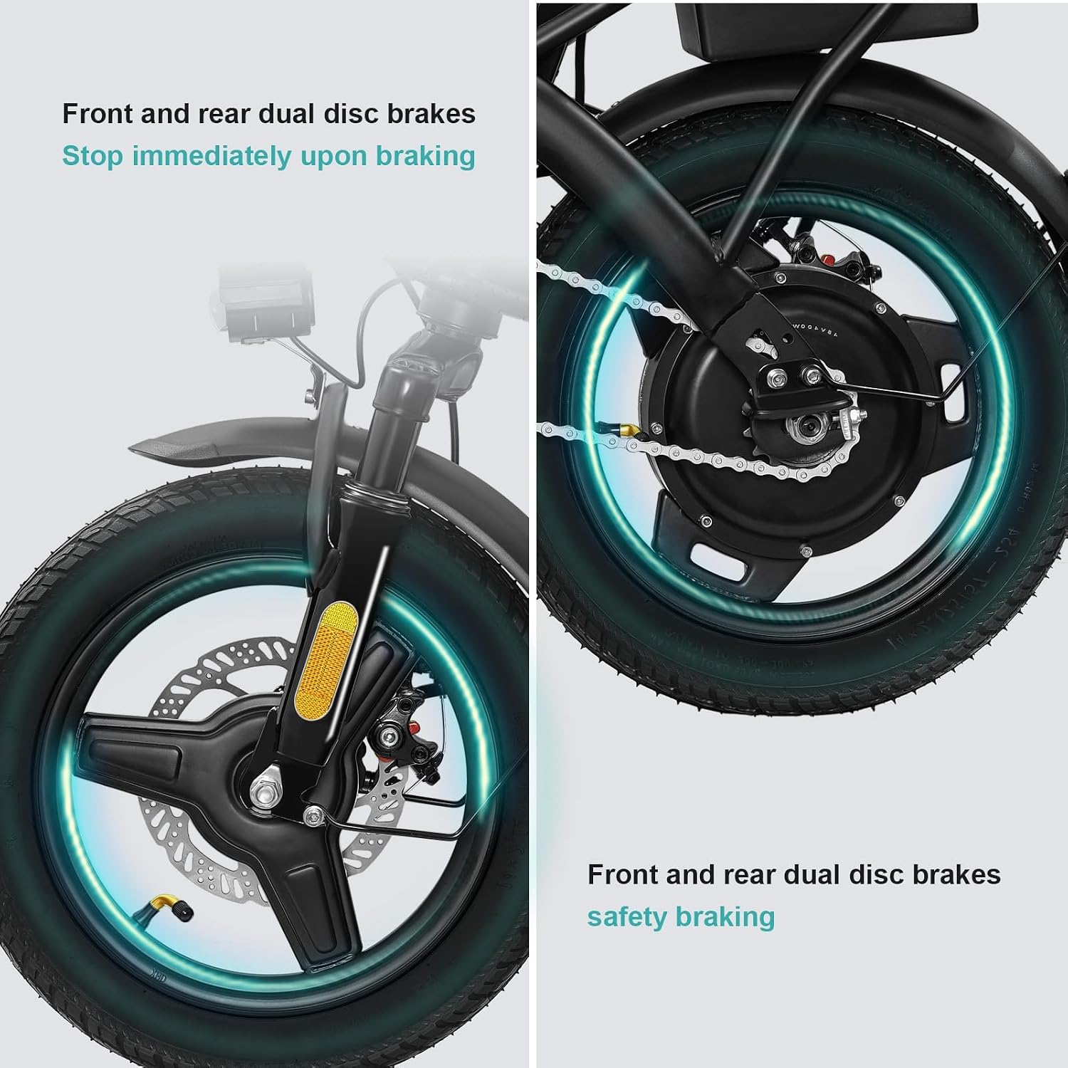 Electric Bike for Adults and Teens, 560-740W Motor, 20-25MPH Compact Commuter Folding Ebike, 32 Miles Range, 48V 10Ah Battery, 3-Level Pedal Assist, 14' Foldable Electric Bicycle, UL 2849 Certified
