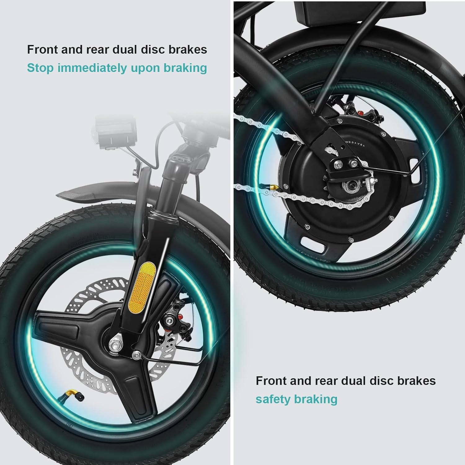 Electric Bike for Adults and Teens, 560-740W Motor, 20-25MPH Compact Commuter Folding Ebike, 32 Miles Range, 48V 10Ah Battery, 3-Level Pedal Assist, 14' Foldable Electric Bicycle, UL 2849 Certified