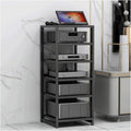 Audio Rack 3/4/5/6 Tier Stereo Rack Audio Equipment Rack Audio Open Rack Cabinet Wooden with Adjustable Shelves AV Stand Waterproof(Nero,6 Tier)