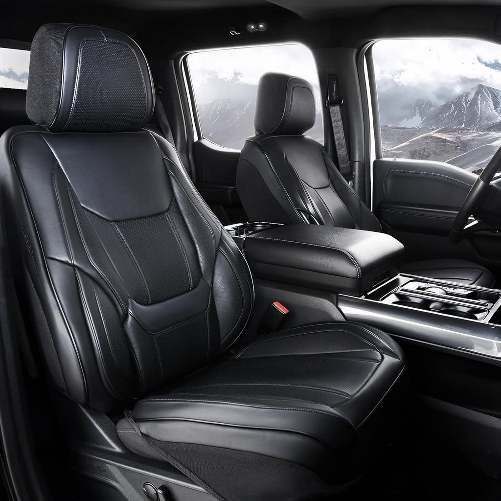 Coverland Custom Car Seat Covers Compatible with 2004-2008 Toyota Solara Convertible - Premium Leather Non-Slip Memory Foam Waterproof Seat Cover Custom fit Interior Protector [Front-Black]