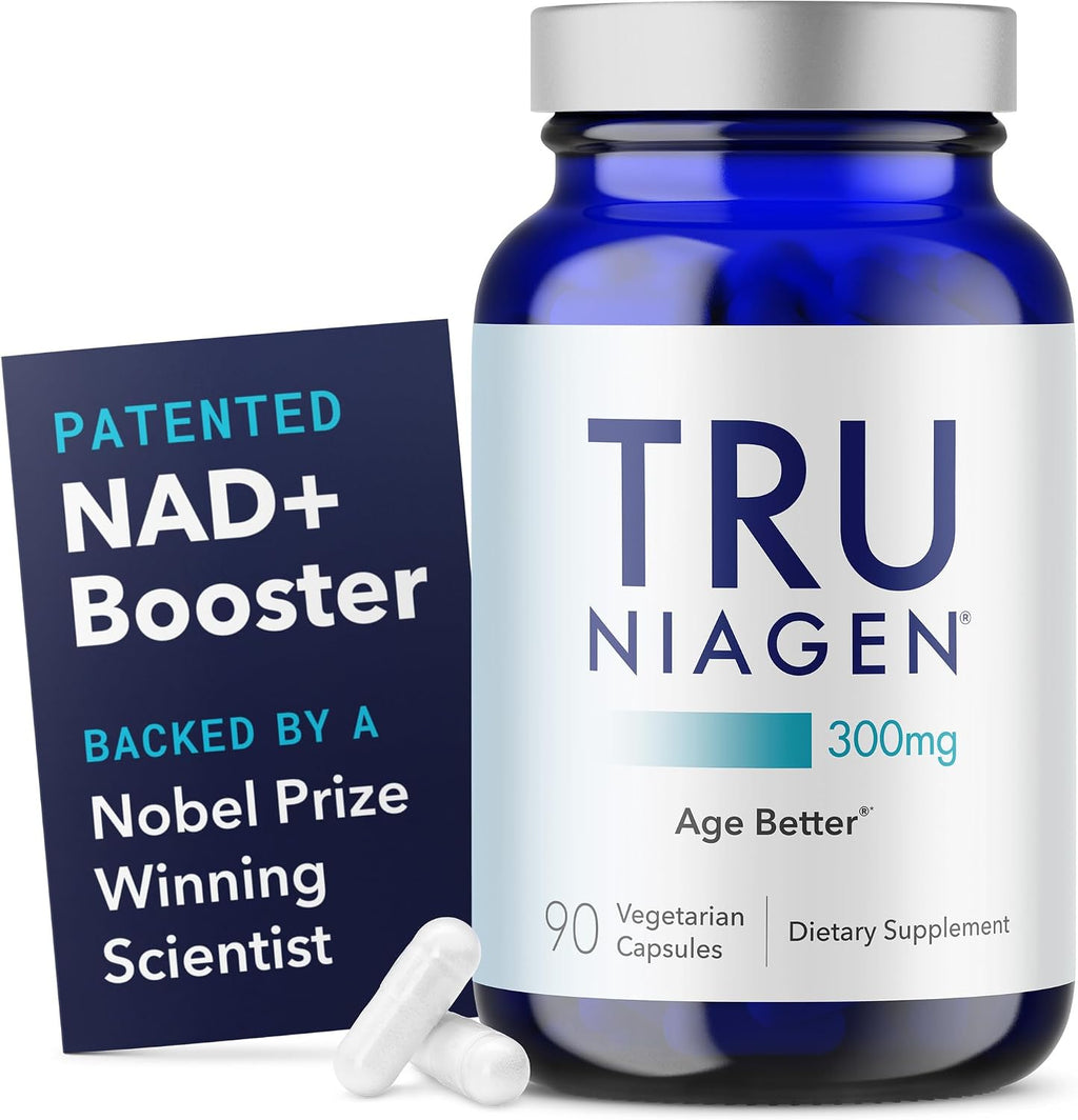 TRU NIAGEN Patented NAD Supplement for Brain Function, Anti Aging & Cell Regeneration, 300mg Niagen, 90 Servings | Supports Cellular Energy, Muscle | Nicotinamide Riboside (NR) Take 1 Daily | 1 Bottle
