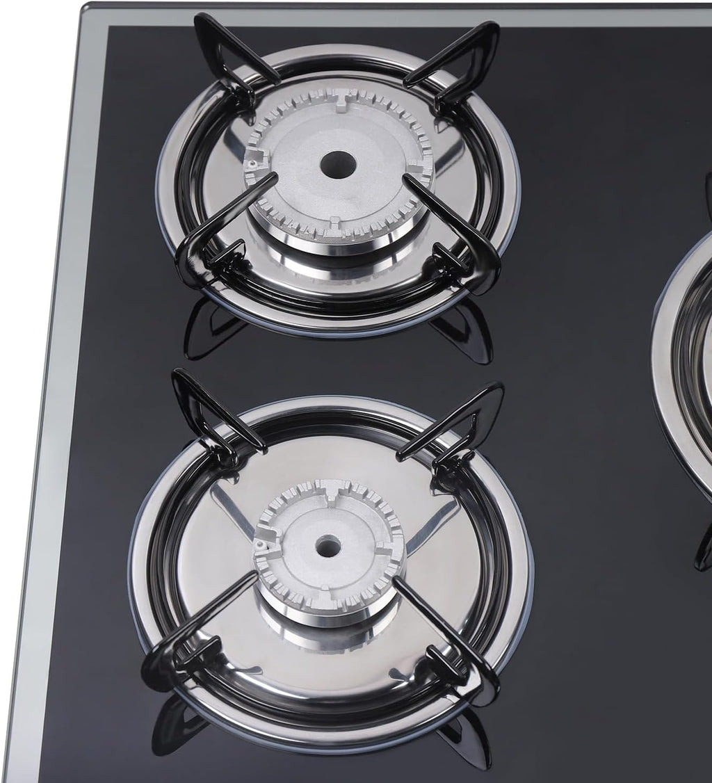 30 Inch Gas Cooktop Built-in Stainless Steel Gas Stovetop 5 High Efficiency Burners Gas Stove LPG/NG Convertible Gas Hob Easy to Clean