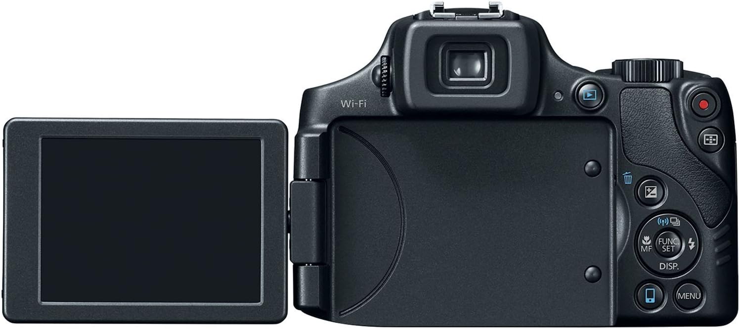 Canon Powershot SX60 16.1MP Digital Camera 65x Optical Zoom Lens 3-inch LCD Tilt Screen (Black) (Renewed)