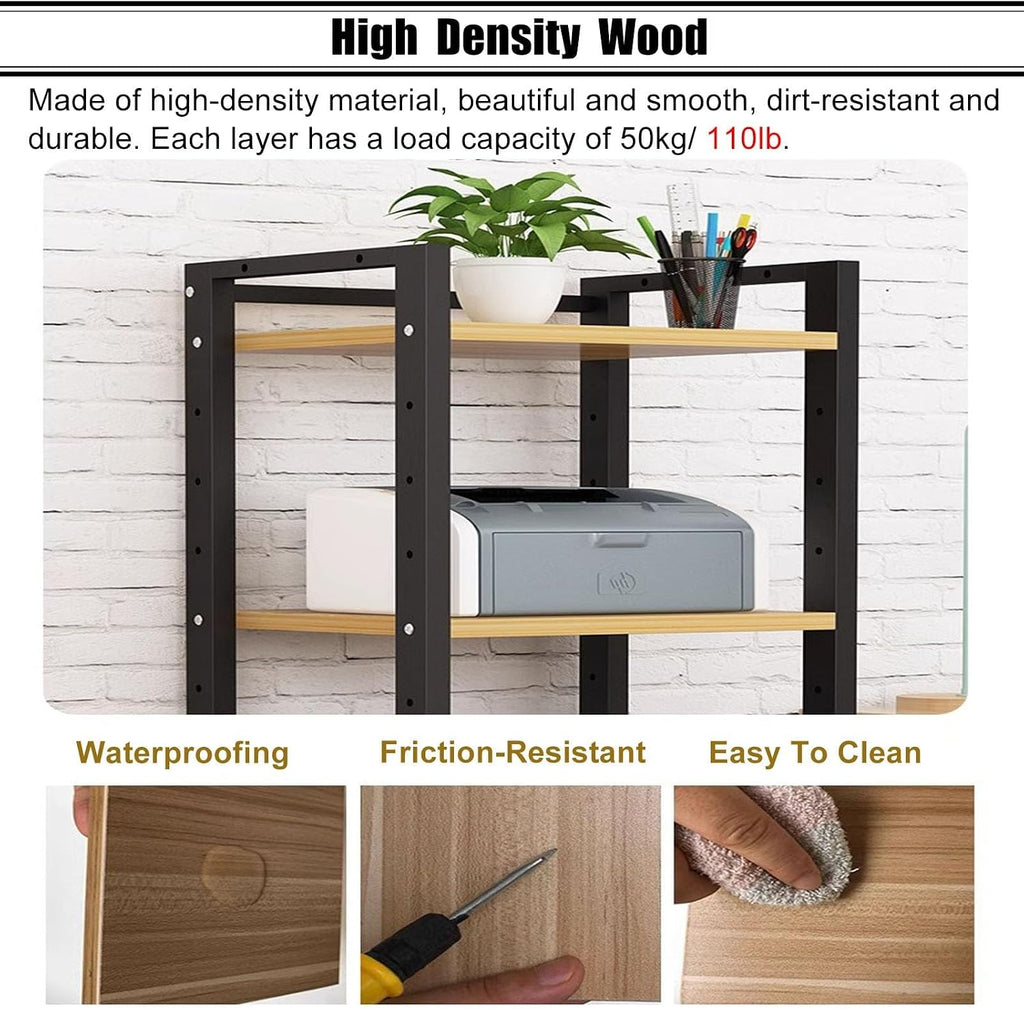Heavy-Duty Audio Equipment Stand on Wheels, 4-Tier Black Storage Shelf for Home Media Organization, Mobile AV Rack, Durable Media Console for Entertainment Setup