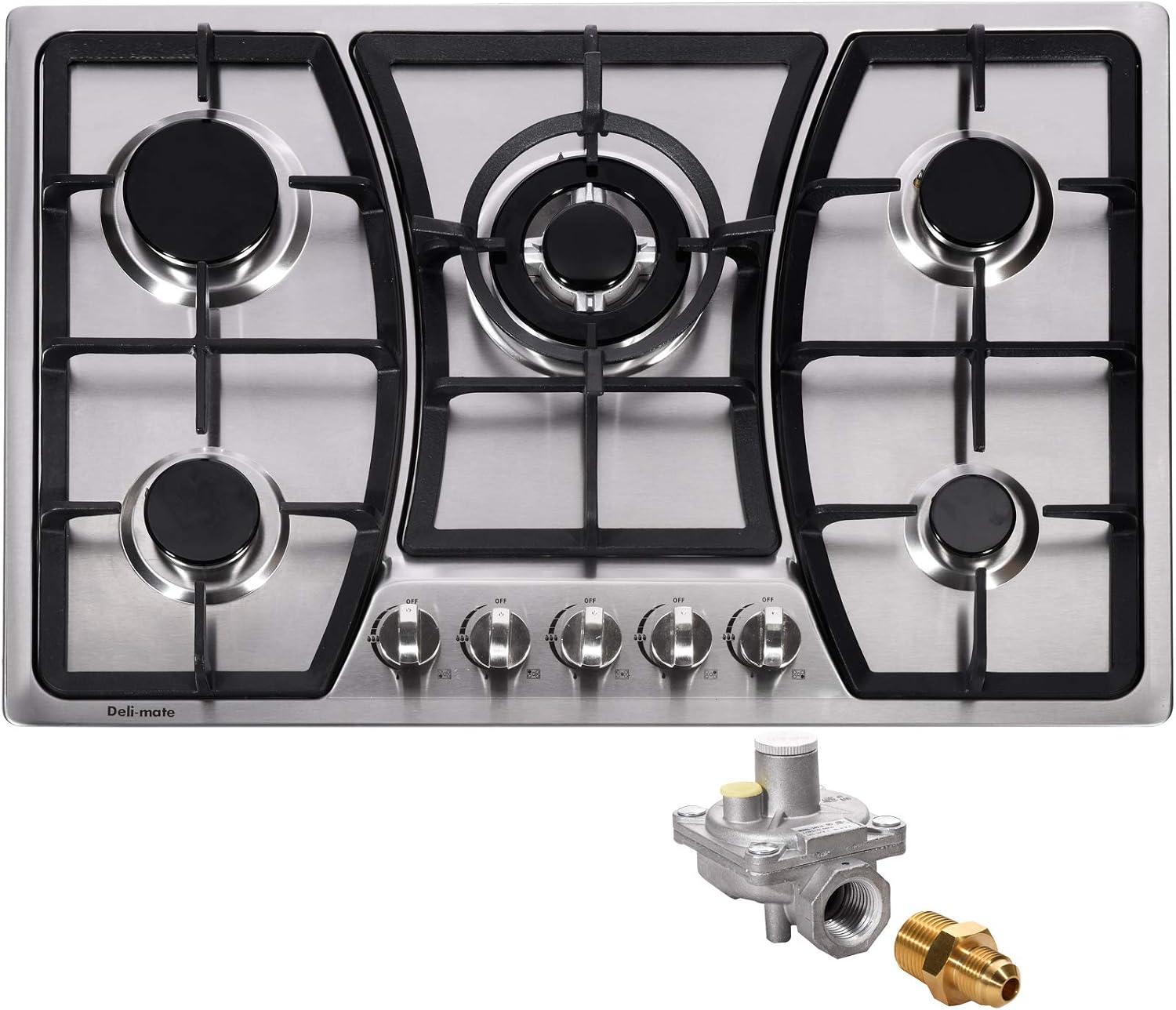 30 Inch Gas Cooktop LPG/NG Convertible Gas Burner Stainless Steel Gas Hob Built-In Gas Cooktop DM527-SA03Z Gas Stovetop