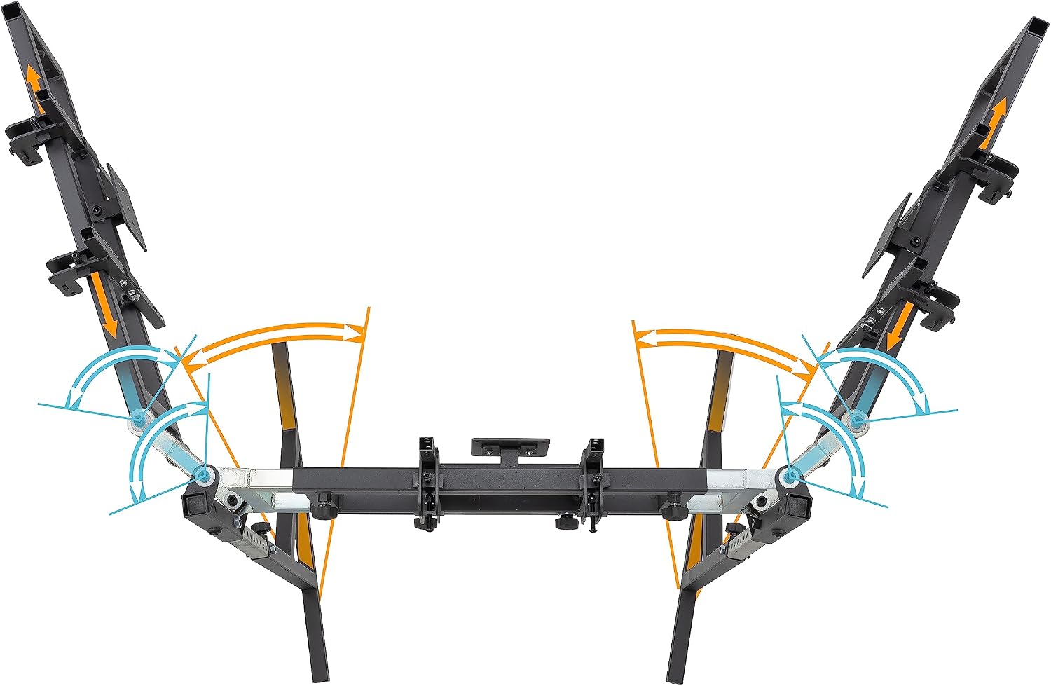 Triple Monitor Floor Stand GEN2 for Racing and Flight Simulators Model LD | for Monitors up to 100x100mm VESA Mount or 24, 27, 32, 34-39 (Triple Stand for Monitors, LD)