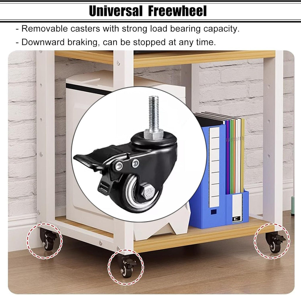 Heavy-Duty 5-Tier Audio Equipment Stand with Wheels, Mobile Media Storage Shelf for Home Theater Organization, Black, Durable and Stylish Design