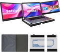 Setclod 14' FHD 1080P Laptop Monitor Extender, Triple Screen, Portable, Compatible with Mac, Windows, Chrome (Triple 14' Monitor)
