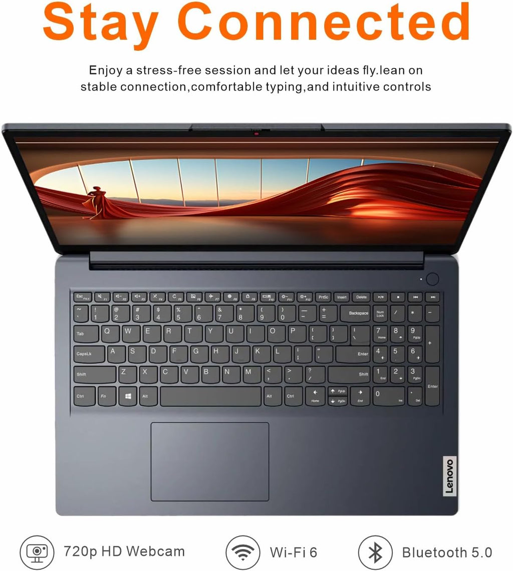 Lenovo Ideapad Business Laptop with Microsoft Office, Intel Dual-Core Processor, 15.6', 36GB RAM, 2TB SSD + 128GB eMMC, SD Card Reader, Windows 11, WOWPC Recovery USB