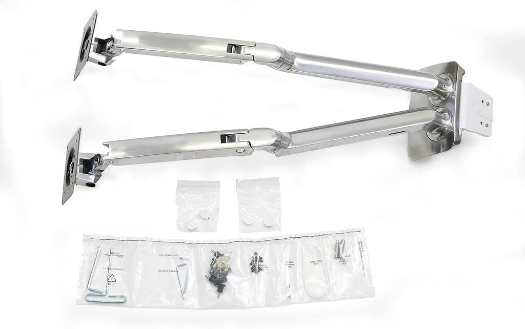 Ergotron – MXV Dual Monitor Arm, VESA Desk Mount – for 2 Monitors Up to 24 Inches, 7 to 20 lbs Each – Polished Aluminum