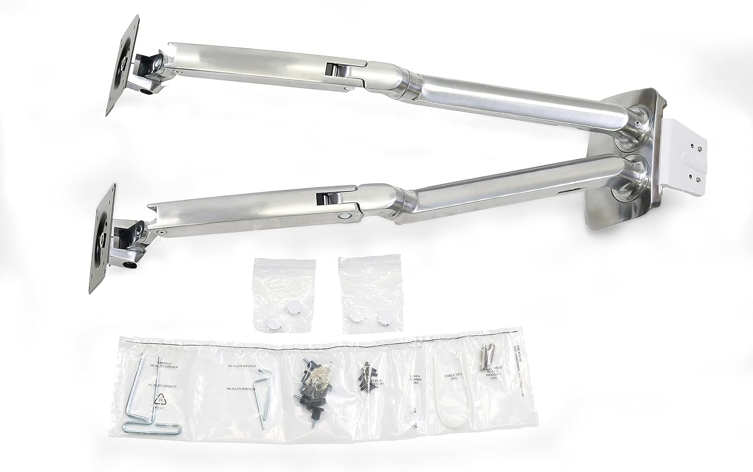 Ergotron – MXV Dual Monitor Arm, VESA Desk Mount – for 2 Monitors Up to 24 Inches, 7 to 20 lbs Each – Polished Aluminum