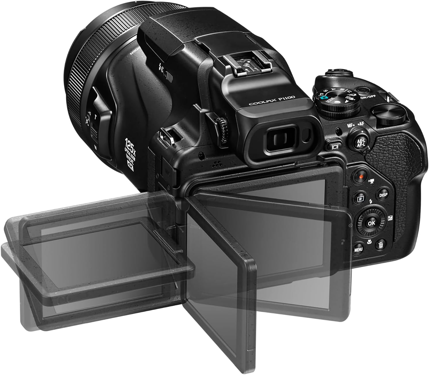 Nikon COOLPIX P1100 Superzoom Digital Camera | 125x Optical Zoom with Image Stabilization 16MP 4K Ultra HD Video Wi-Fi (Black) Bundle with Deco Gear Photography Bag + 64GB Card & Accessories Kit
