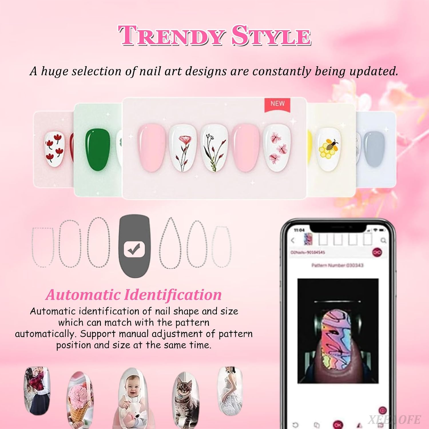 Nail Art Printer Machine, 3D Digital Mobile Printer with Touch Screen, Fast Drawing in 10 Seconds, for Weddings, Girls' Home Nails, and Nail Art Studios