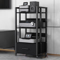 Record Player Audio Cabinet with Drawers & Sliding Wheel, Audio Rack Shelf Organizer for Onkyo Receiver, Equipment Console, Av Component Stand(B,Large)