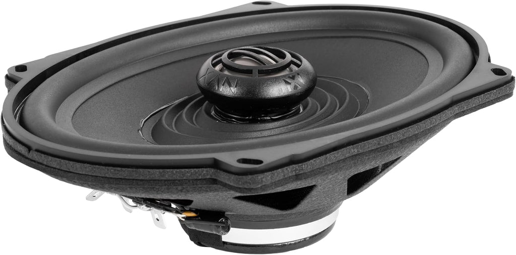NVX® XFHD57L Premium 5x7' Motorcycle Speakers, 600W Peak (300W RMS), 2-Ohm OEM Saddlebag Lid Coaxials with 1' Titanium Tweeters, Waterproof, for Harley-Davidson 1998 up (Pair)
