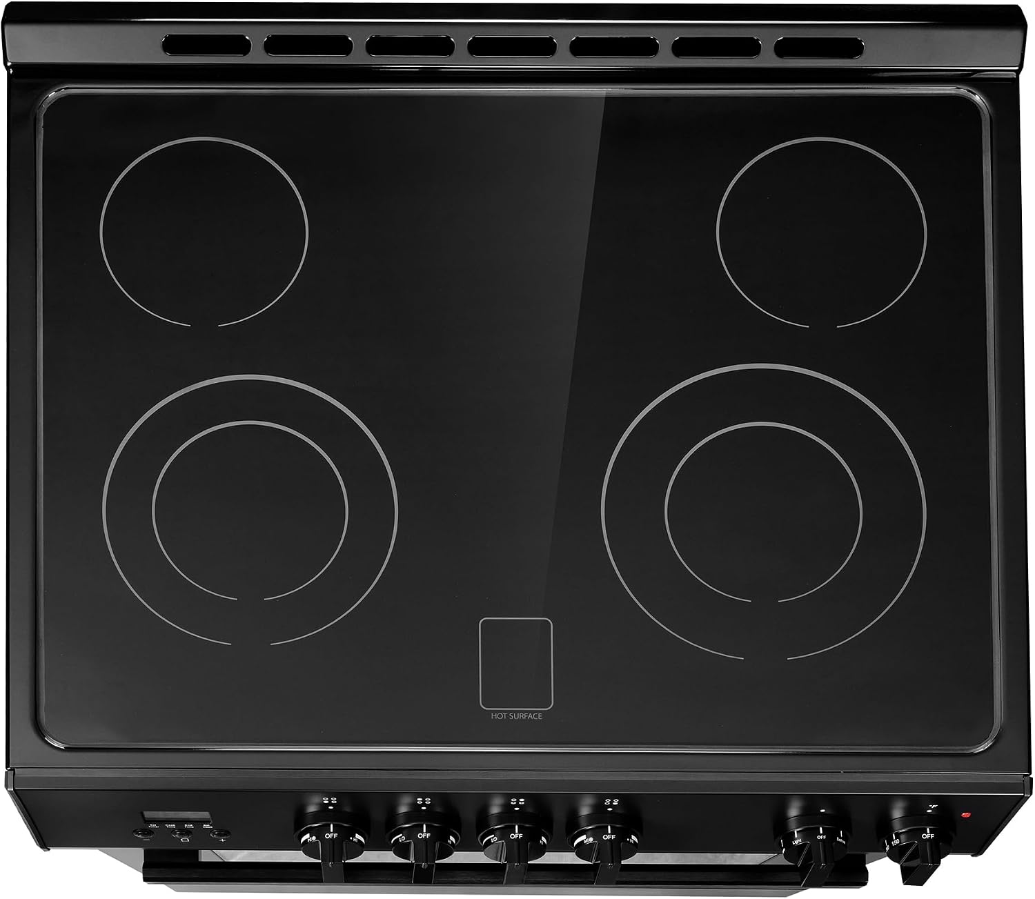 COSMO COS-ERD304K-BK 30 in. Stellar Collection 4.9 cu. ft. Electric Range with 4 Burner Glass Cooktop and Convection Oven in Matte Black