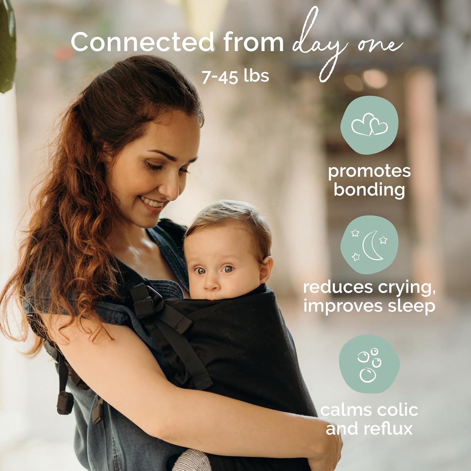 Boba X Baby Carrier - Newborn to Toddler Adjustable, 2-in-1 Convertible Front and Backpack Carrier 7 to 45 lbs, Ergonomic Baby Carrier with Crossable Straps (Black Beauty)