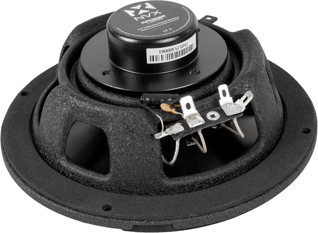 NVX® XFHD6R Premium 6.5' Motorcycle Speakers, 600W Peak (300W RMS), 2-Ohm Rear Tour-Pak Coaxials with 1' Titanium Tweeters, Waterproof, Plug-and-Play Upgrade for Harley-Davidson Touring 2014 Up (Pair)