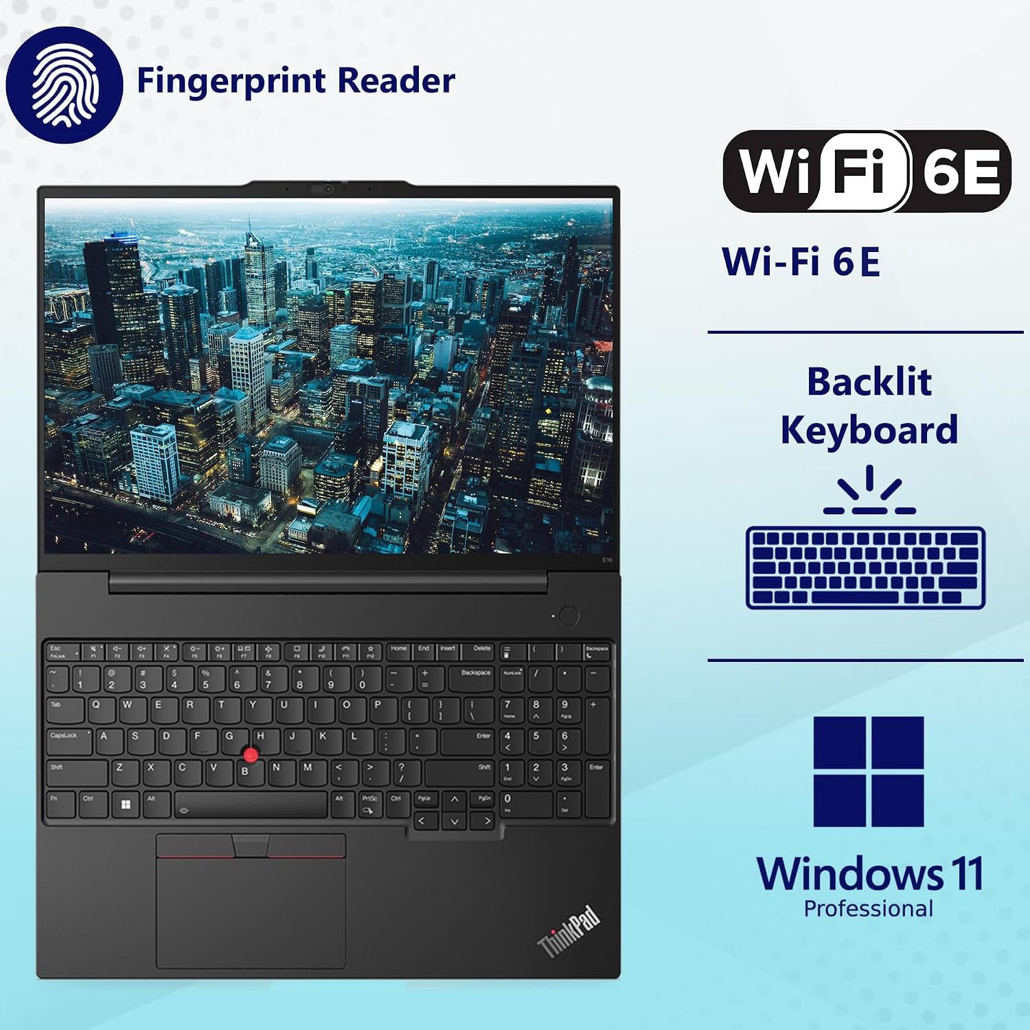 Lenovo ThinkPad E16 16 WUXGA Laptop Computer, 32GB DDR5 RAM, 1TB PCIe SSD, AMD Octa-Core Ryzen 7 7735HS (Beat i7-1355U), WiFi 6E, Backlit KB, Fingerprint, Numeric Keypad, Win 11 Pro, Jet Black