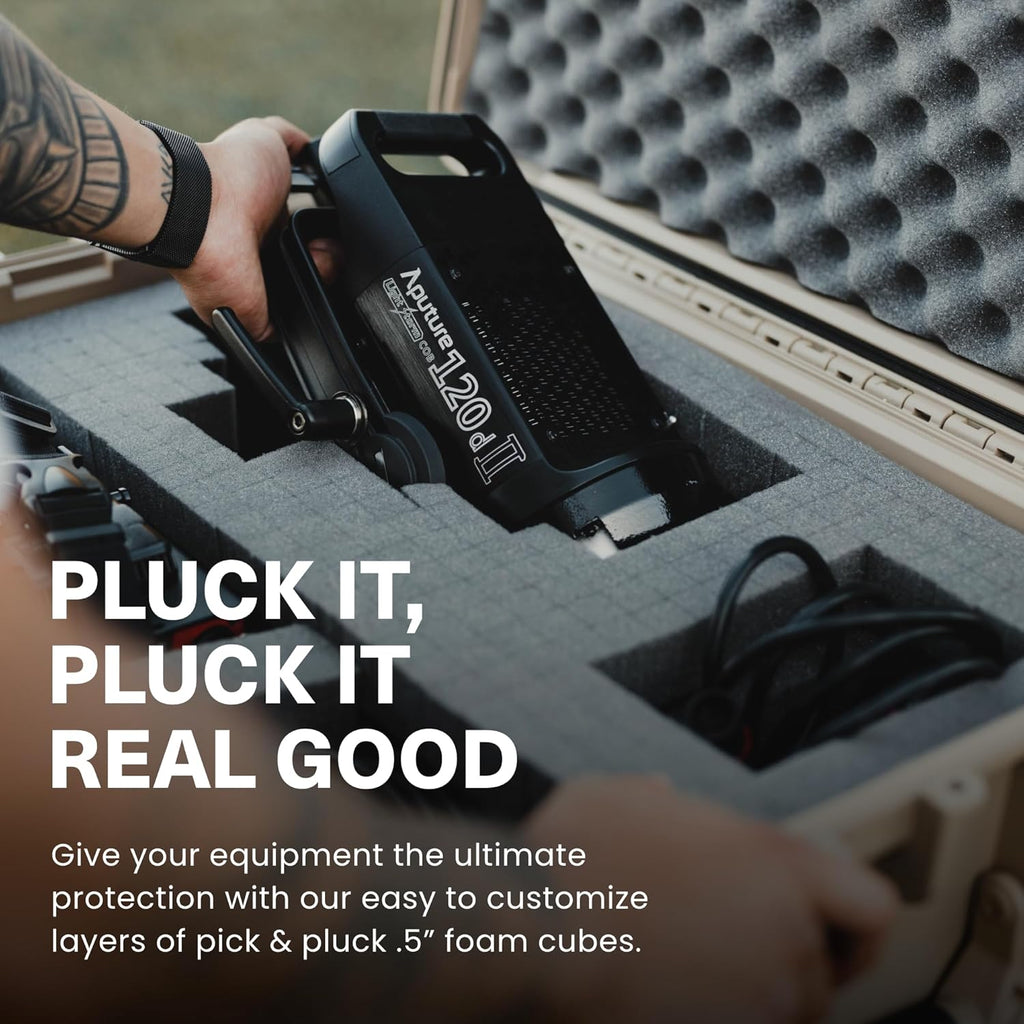 Condition 1 25' Large Waterproof Hard Case Model 839 with Foam, Portable Protective Storage Box for Travel, Hunting, Military, Tactical, Made in USA, 24.50'x 19.46'x8.41' Red