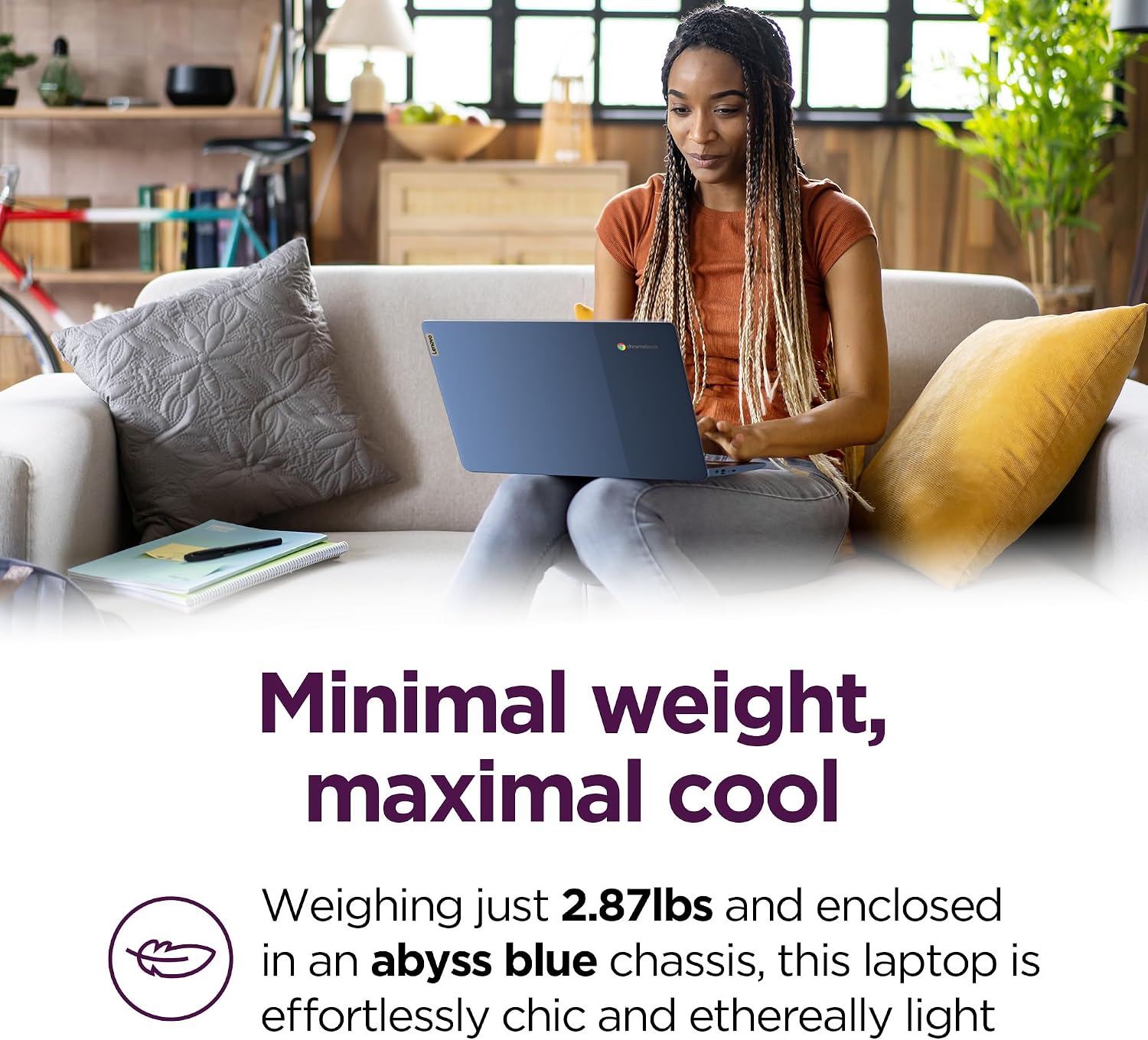 Lenovo IdeaPad Slim 3 Chromebook - 2024 - Lightweight Laptop - Waves MaxxAudio® Speakers - 14' HD Display - HD 720p Camera - 4GB Memory - 64GB Storage - MediaTek Kompanio 520 - Abyss Blue (Renewed)