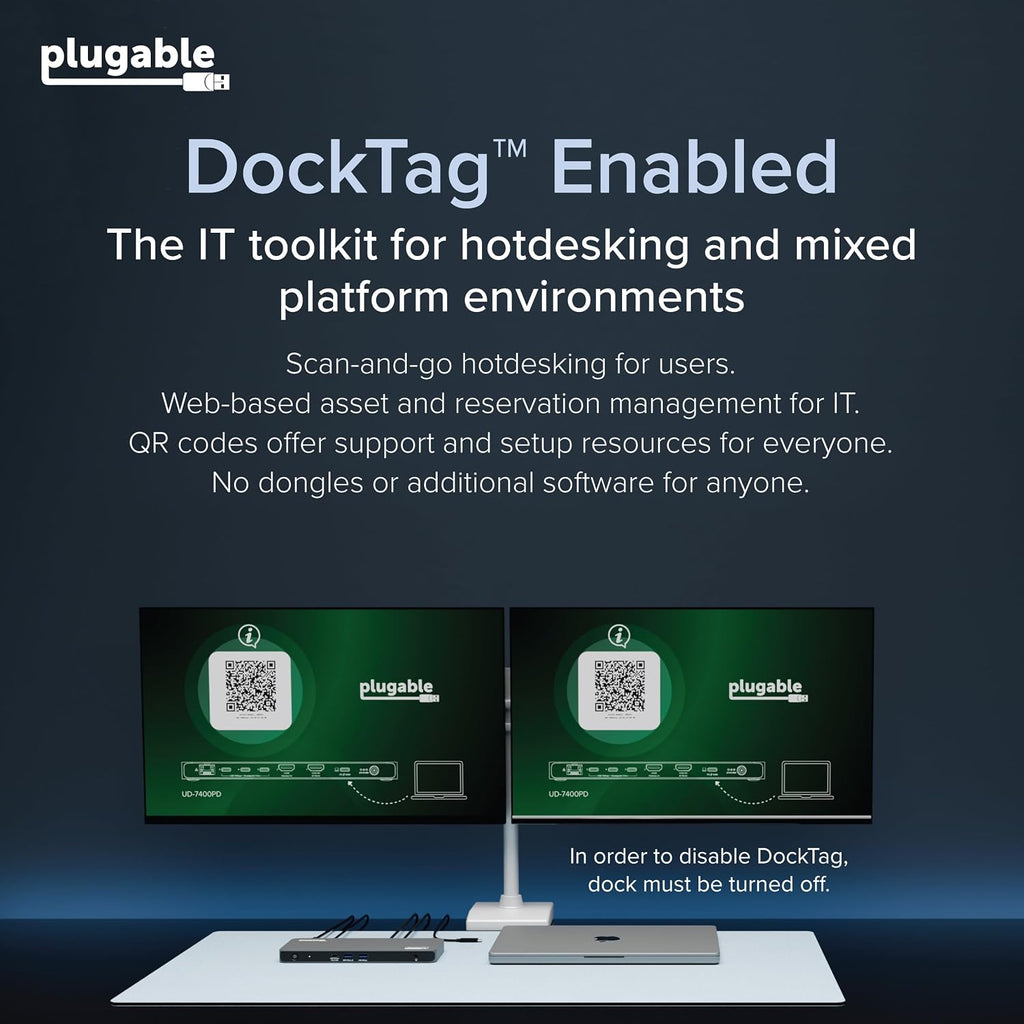 Plugable USB C Docking Station 5 Monitors, 140W DisplayLink Dock Connects up to Five 4K Displays for MacBook Windows Thunderbolt 4 Laptops, 2X HDMI, 3X USBC 2.5Gbps Ethernet, Driver Required DL7400