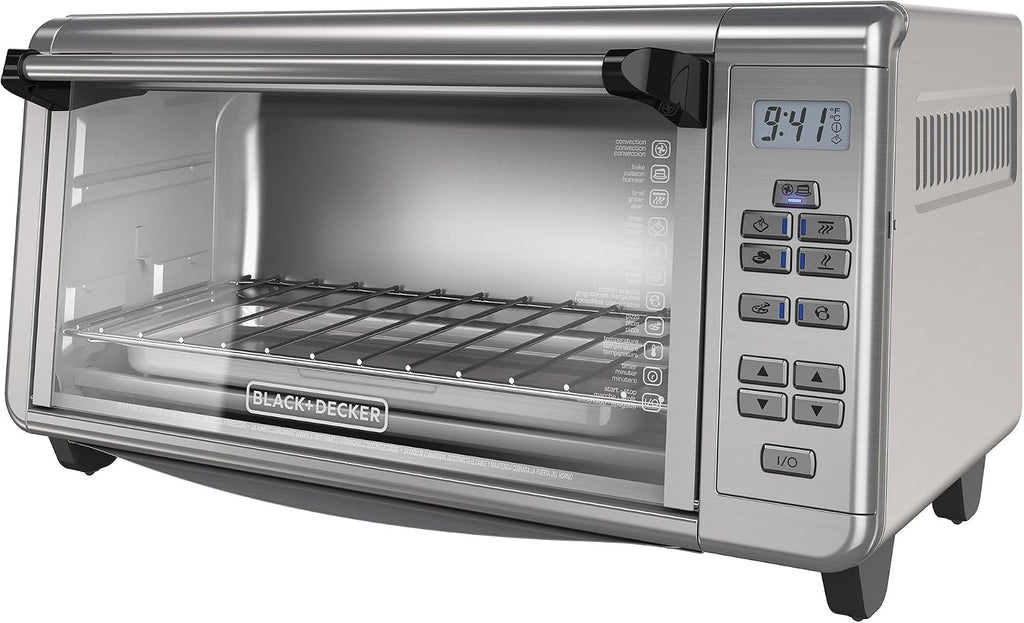 Black+Decker TO3290XSD 8-Slice Digital Toaster Oven, Stainless Steel