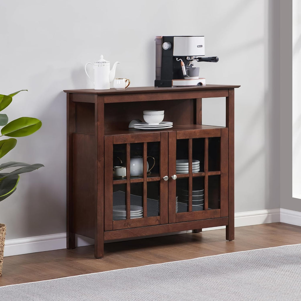 Convenience Concepts Big Sur Highboy TV Stand 36' - Modern Entertainment Center For TVs up to 40', Storage Cabinet for Dining, Living Room, & Entryway, Console Hall Table with Shelves, Espresso