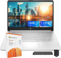 HP Stream 14' HD Laptop, Intel Processor N150, 16GB RAM, 1.12TB Storage(128GB UFS+1TB Docking Station Set), Intel Graphics, Webcam, Wi-Fi 6, 1 Year Office 365, Copilot, Fast Charge, Win 11, Silver