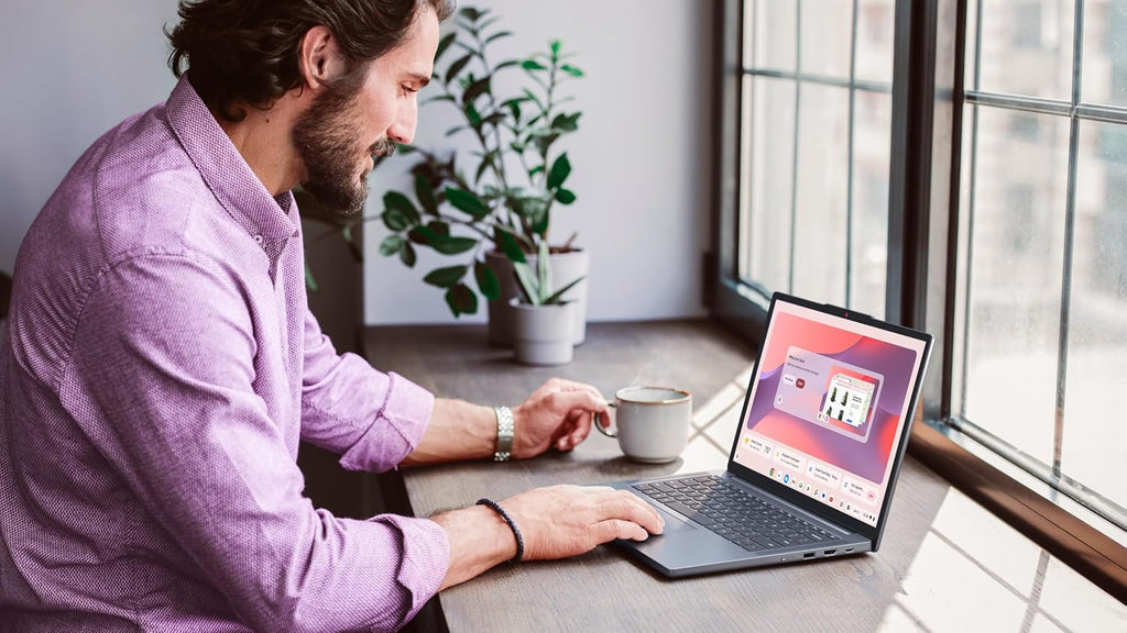 Lenovo Chromebook m 14' - Everyday Laptop - Google Gemini - MediaTek Kompanio 540 CPU - 14' WUXGA IPS Display - 8GB RAM - 64GB UFS Storage - Integrated Arm Mali-G57 MC2 GPU - Cosmic Blue