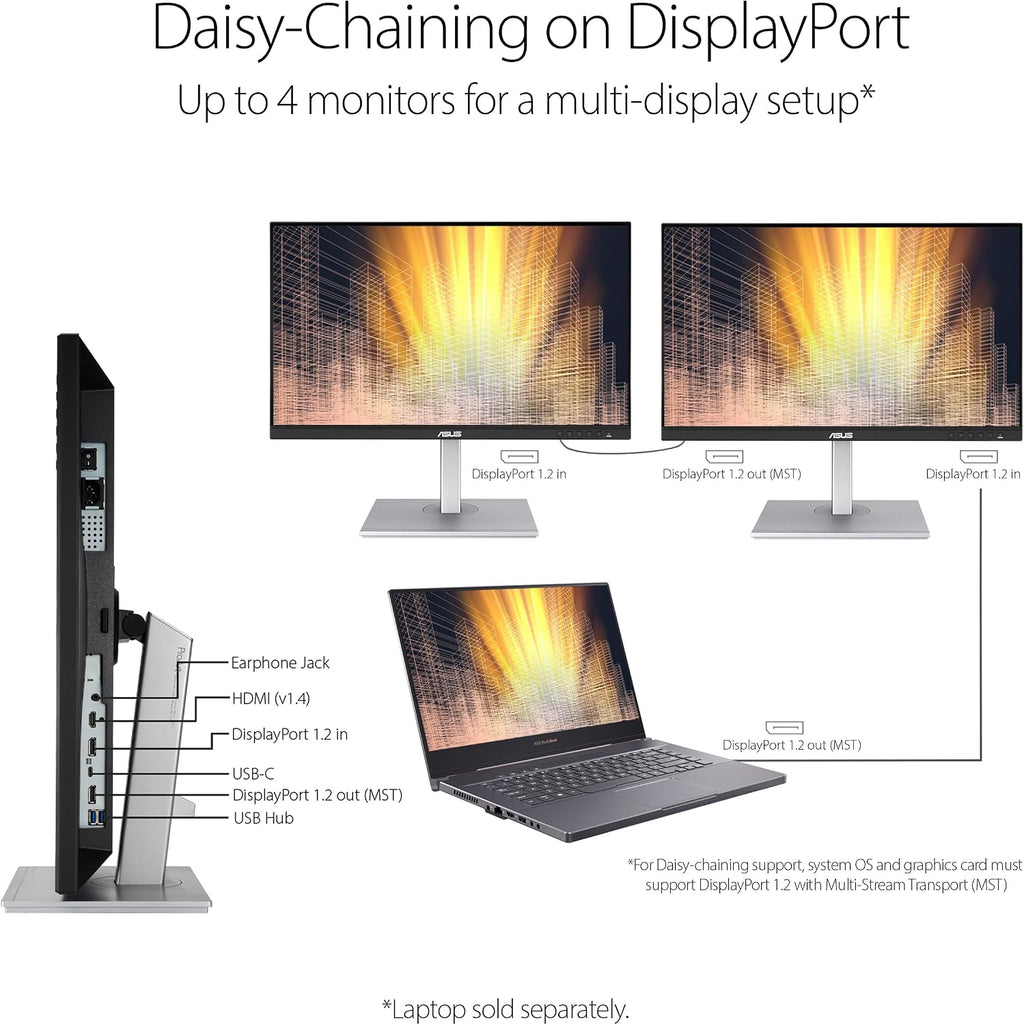 ASUS ProArt Display PA247CV 24-inch Monitor – IPS, Full HD (1920 x 1080), 100% sRGB, 100% Rec. 709, Color Accuracy ΔE < 2, Calman Verified, USB-C, Compatible with Laptop & Mac Monitor