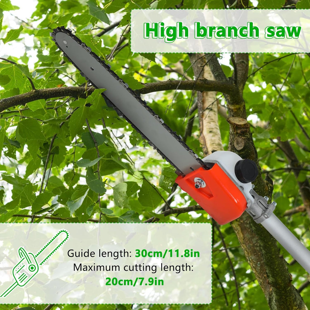 Weed Wacker Gas Powered, 𝟖-𝐢𝐧-𝟏 Multi-Functional Weed Eater Tree Hedge Trimmer Lawn Mower with Hedge Cutter Pole Saw Edger 9500RPM 3000r/min Engine Spee Orange (8 in 1 Orange)