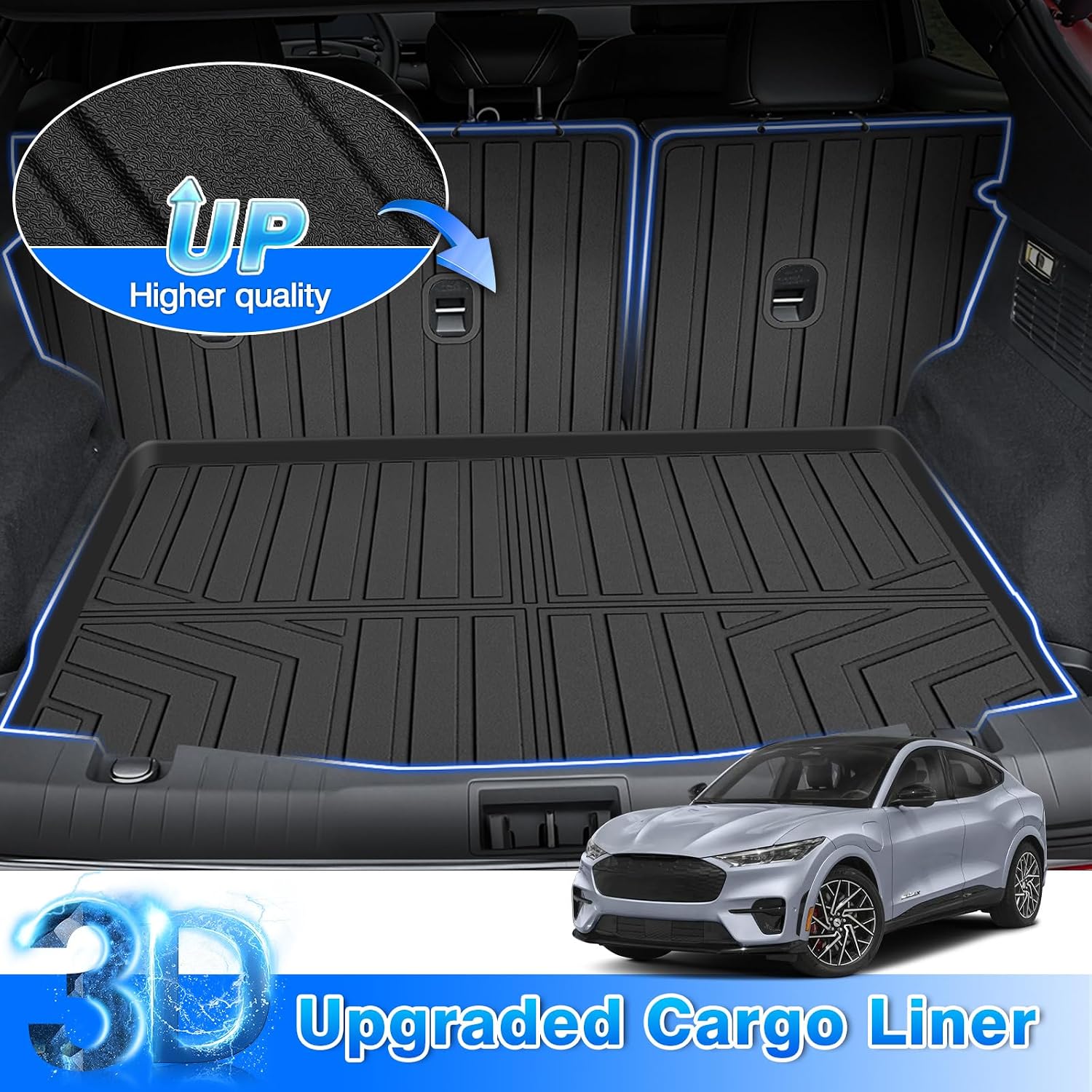 Cartist Car Mats for Ford Mustang Mach E 2021-2026, All Weather Floor Mats and Cargo Liner for Mustang Mach E Accessories, Heavy Duty Rubber Mats, Car Accessories